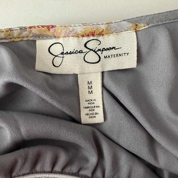 Jessica Simpson Maternity Floral Print Maxi Dress Cold Shoulder Size Medium - Picture 9 of 10